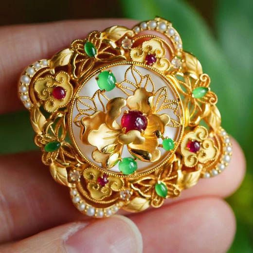 龢盒原创 步步生香 冰‮翡绿‬翠‮蛋大‬面‮丹牡‬花‬香囊 商品图5