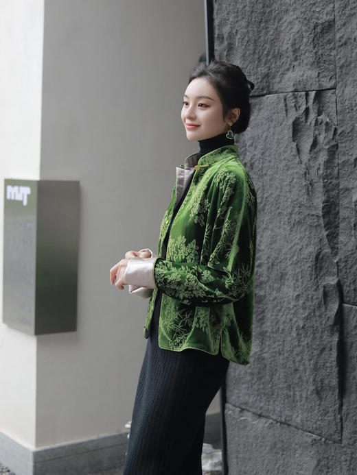 盛唐牡丹|喜上眉梢丝绒外套 商品图4