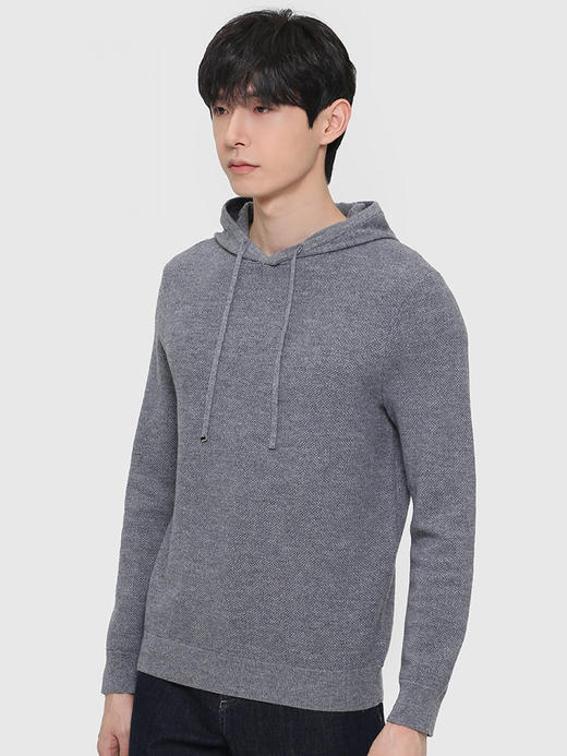 callisto灰色羊毛羊绒连帽针织卫衣 FSKNW151C 商品图1