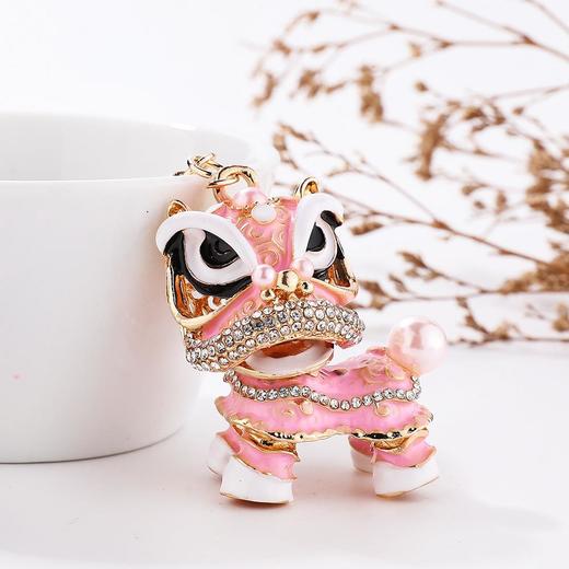 创意礼品中国风狮子镶钻麒麟汽车钥匙扣挂件舞狮合金卡通小醒狮 商品图2