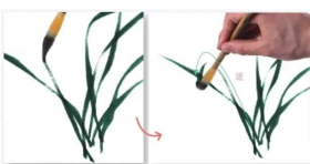  【国画教程】一学就会双勾填色法画写意兰叶 