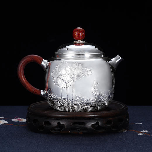 子佩集S999银【依荷听雨】提梁壶小茶壶公道杯摆件茶具套装【ZJ029】【ZJ030】【ZJ031】2311 商品图3