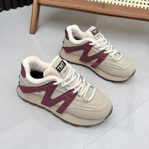 冬季新款【厚底老爹鞋】休闲百搭学生运动鞋女 加绒加厚棉鞋  商品图6