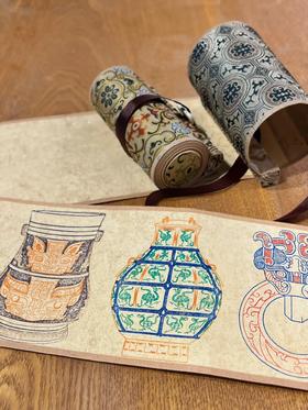 山西青铜纹样图案盖章礼品卷轴 文创设计