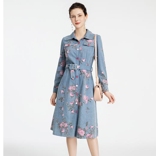 司歌牛仔外套风衣纽扣长袖翻领时尚A881169 商品图0