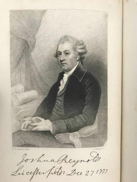 1878年 乔舒亚·雷诺兹文学作品集（卷1） 1幅肖像插图 全真皮精装32开 商品图2