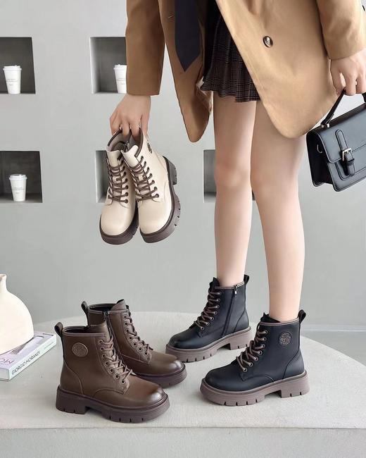 新品女士加绒细带厚底马丁靴798B35529 商品图7