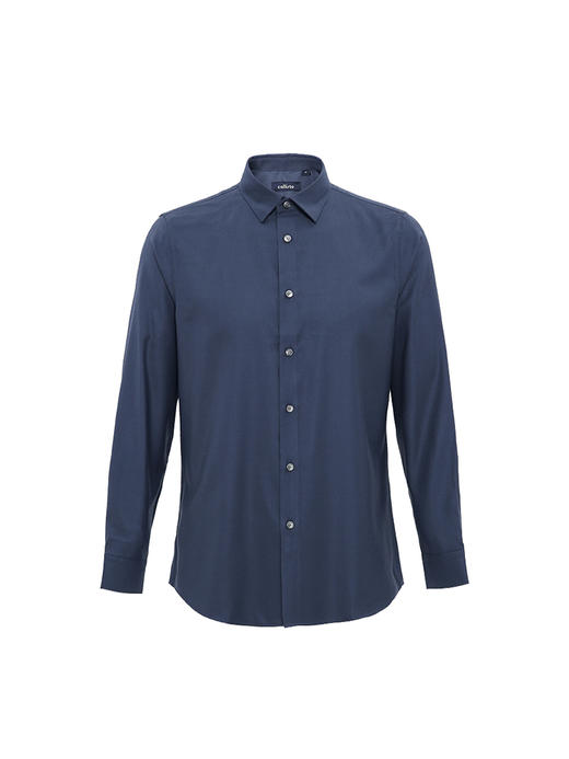 callisto银河蓝丝羊毛长袖衬衫 FSSTL225H 商品图3