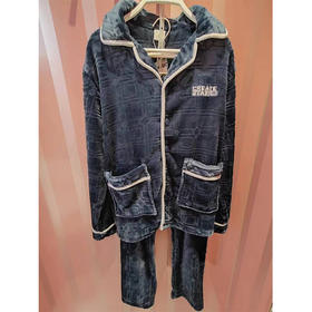 都市丽人都市锋尚秋冬睡衣男法兰绒加绒家居服厚款套装FH31V3