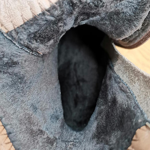 豪行21492602冬季新品时尚休闲真皮加绒棉靴粗跟保暖百搭拉链女靴 商品图2