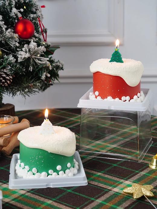 圣诞主题M款  12月圣诞树蜡烛小小蛋糕（下单请备注红色或者绿色） 商品图0