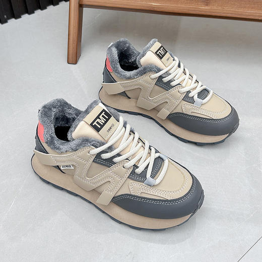 冬季新款【厚底老爹鞋】休闲百搭学生运动鞋女 加绒加厚棉鞋  商品图7