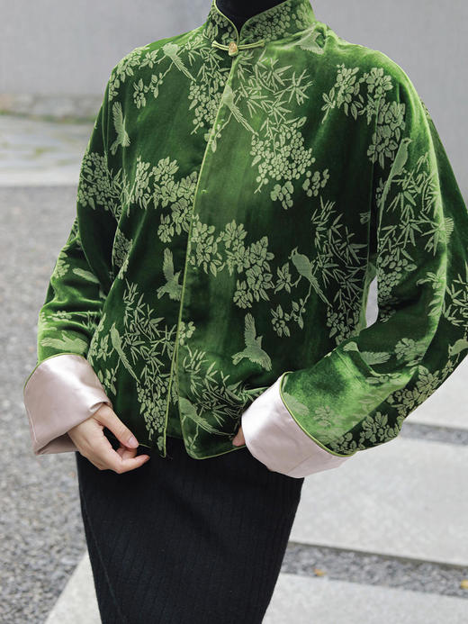 盛唐牡丹|喜上眉梢丝绒外套 商品图1