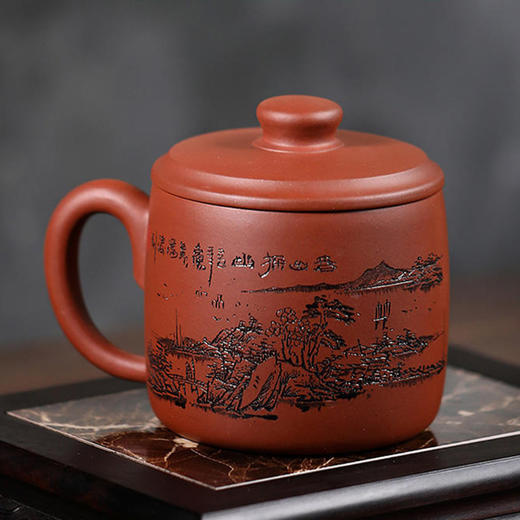 【非同款】宜兴原矿紫砂杯茶杯正宗清水泥大容量纯手工办公单人家用青山探幽 商品图0
