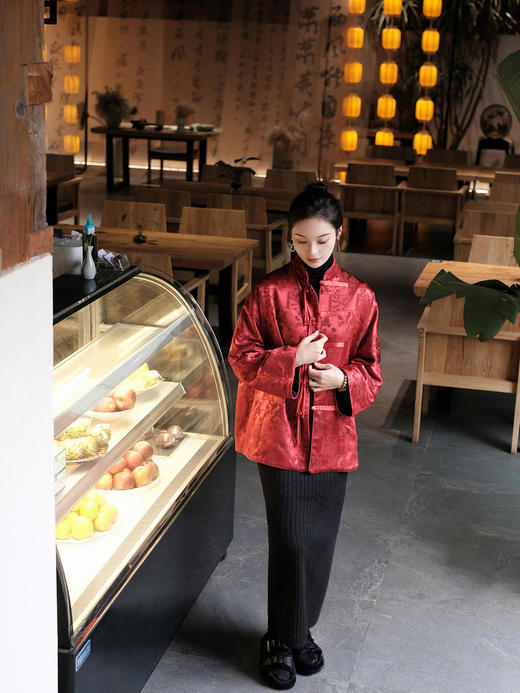 盛唐牡丹 |冠乐绉流苏款外套正反两穿 (不夹棉） 商品图4