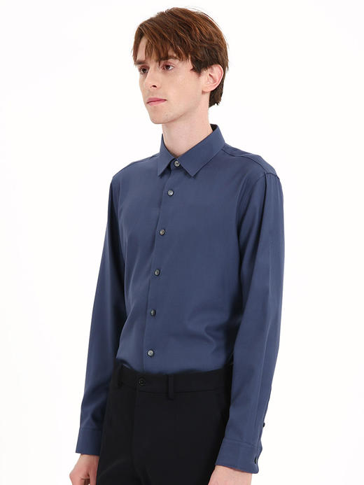 callisto银河蓝丝羊毛长袖衬衫 FSSTL225H 商品图1