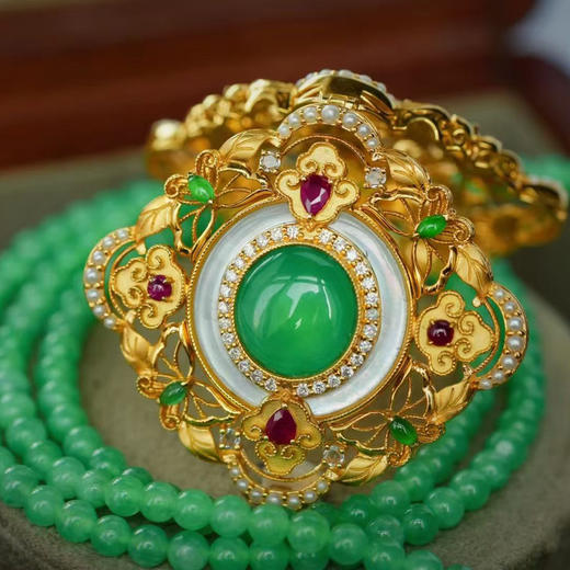 龢盒原创 步步生香 冰‮翡绿‬翠‮蛋大‬面‮丹牡‬花‬香囊 商品图4