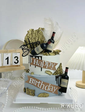 【发财暴富】翻糖装饰鲜果蛋糕