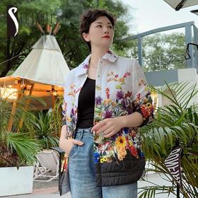 圣三利女装 印花薄棉服SL2031120