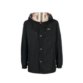 BURBERRY 巴宝莉 男士徽标连帽夹克外套 黑色 8044040 A1189
