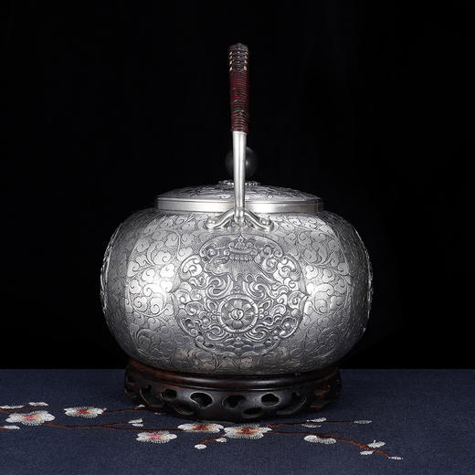 子佩集S999银【八宝祥瑞】提梁壶小茶壶公道杯摆件茶具套装【ZJ014】【ZJ015】【ZJ016】2311 商品图5