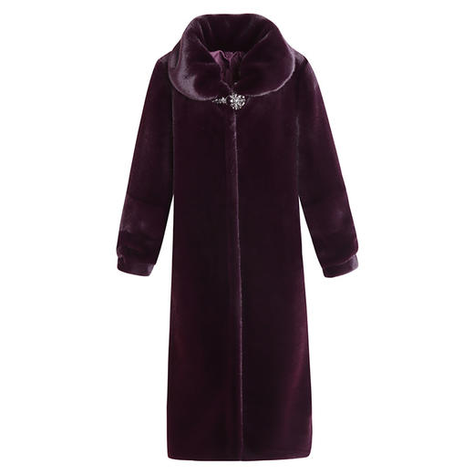 FW 2612妈妈水貂绒大衣过膝外套仿皮草加厚时尚外套 商品图4