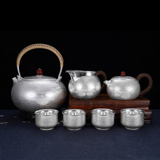 子佩集S999银【手工锤纹】提梁壶小茶壶公道杯摆件茶杯摆件茶具套装【AHYQ041】【AHYQ028】【AHYQ016】【AHYQ042】2311 商品图2