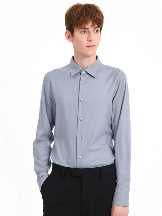 callisto灰色莫代尔混纺长衬衫 FSSTL215C 商品图0