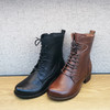 豪行21492602冬季新品时尚休闲真皮加绒棉靴粗跟保暖百搭拉链女靴 商品缩略图4