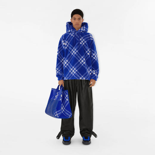 BURBERRY 巴宝莉 男士格纹绒头连帽卫衣 格子 8077523 B7369 商品图1