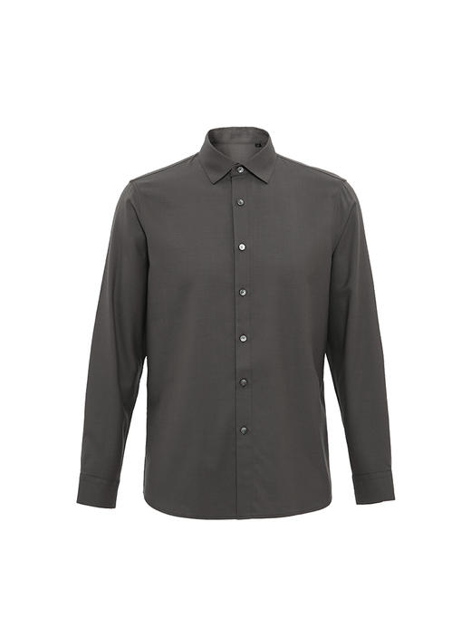 callisto绿色丝羊毛混纺长袖衬衫 FSSTL229H 商品图3