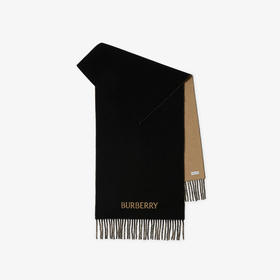 【二】BURBERRY 巴宝莉 女士双面两用马术骑士徽标羊绒围巾 黑色 8078783 A7129