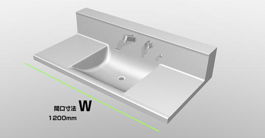 日本吉本进口洗脸盆台盆一体柜台YS-DH高背洗面台面900mm~1900mm 商品图5