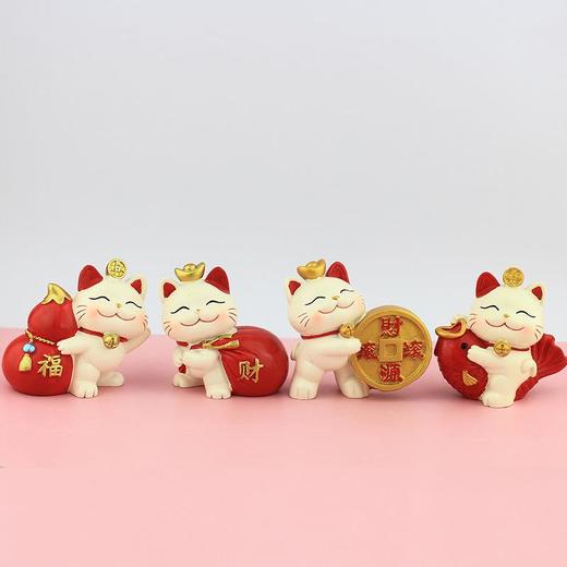可爱摇头招财猫车载装饰手办公仔树脂工艺家居办公桌摆件开业礼品 商品图3
