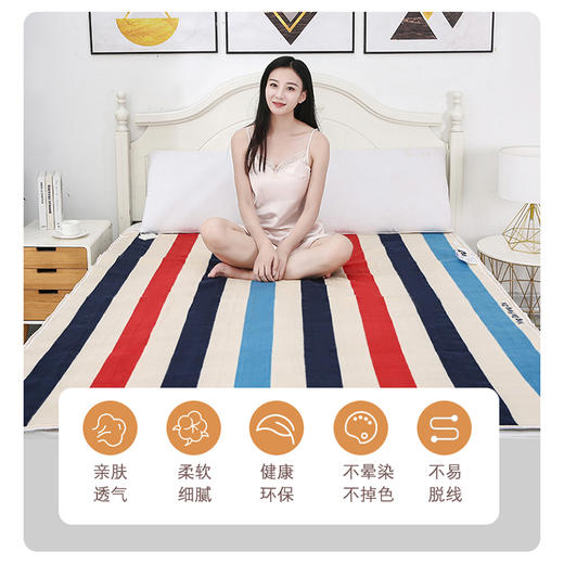 浪莎 调温型电热毯 经典条纹 智能双控 5挡调温 商品图4