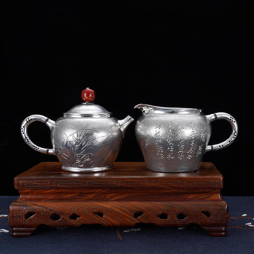 子佩集S999银【空谷幽兰】提梁壶小茶壶公道杯摆件茶具套装【ZJ021】【ZJ022】【ZJ023】2311 商品图10