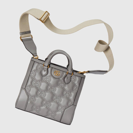 GUCCI 古驰 女士 GG Matelassé系列 皮革迷你提挎包 灰色 728309 UM8HG 1563 商品图0
