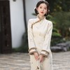 优雅毛领淑女旗袍，日常可穿改良年轻款旗袍YG-2310 商品缩略图2