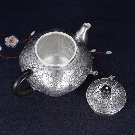 子佩集S999银【八宝祥瑞】提梁壶小茶壶公道杯摆件茶具套装【ZJ014】【ZJ015】【ZJ016】2311 商品图10