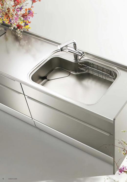 日本CLEANUP可丽娜不锈钢导流水槽nagareru大单槽（含砧板架+沥水篮） 商品图2