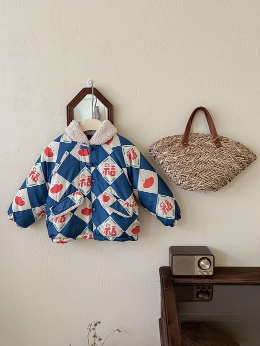 中国风新年【儿童拜年毛领棉衣】男女童毛领棉衣外套 龙年加厚保暖棉袄 商品图7