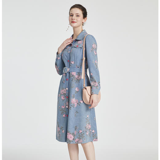 司歌牛仔外套风衣纽扣长袖翻领时尚A881169 商品图5