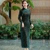 SYG-732春秋新款碎花连衣裙长袖女高贵气质秋冬旗袍 商品缩略图1
