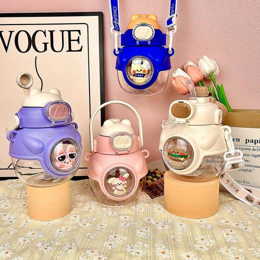 爆款大肚双饮杯女生大容量可爱水杯夏季高颜值带吸管便携学生杯子 商品图1