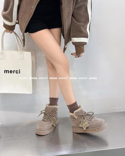 新品女士磨砂牛皮厚底高帮雪地靴938B35552（W） 商品图5