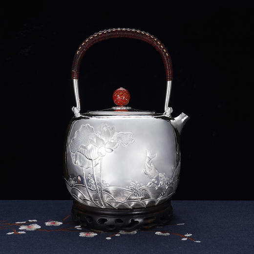 子佩集S999银【依荷听雨】提梁壶小茶壶公道杯摆件茶具套装【ZJ029】【ZJ030】【ZJ031】2311 商品图1