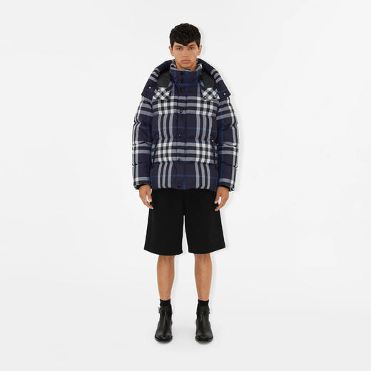 【一】BURBERRY 巴宝莉 男士格纹连帽羽绒服 格子 8059212 B3421 商品图1