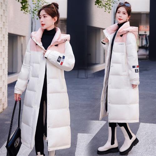 拼接撞色石墨烯羽绒服，连帽加厚90白鸭绒羽绒服HR-YJLY8070 商品图1