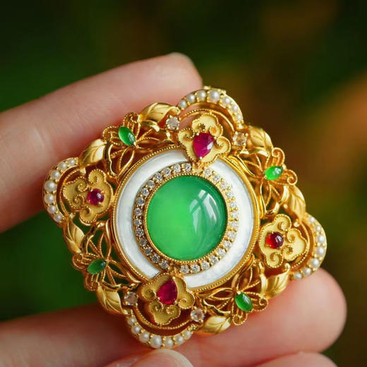 龢盒原创 步步生香 冰‮翡绿‬翠‮蛋大‬面‮丹牡‬花‬香囊 商品图2