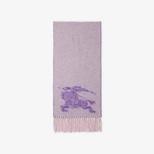 BURBERRY 巴宝莉 女士马术骑士徽标羊驼毛羊毛混纺围巾 浅紫色 8077108 B7312 商品图2